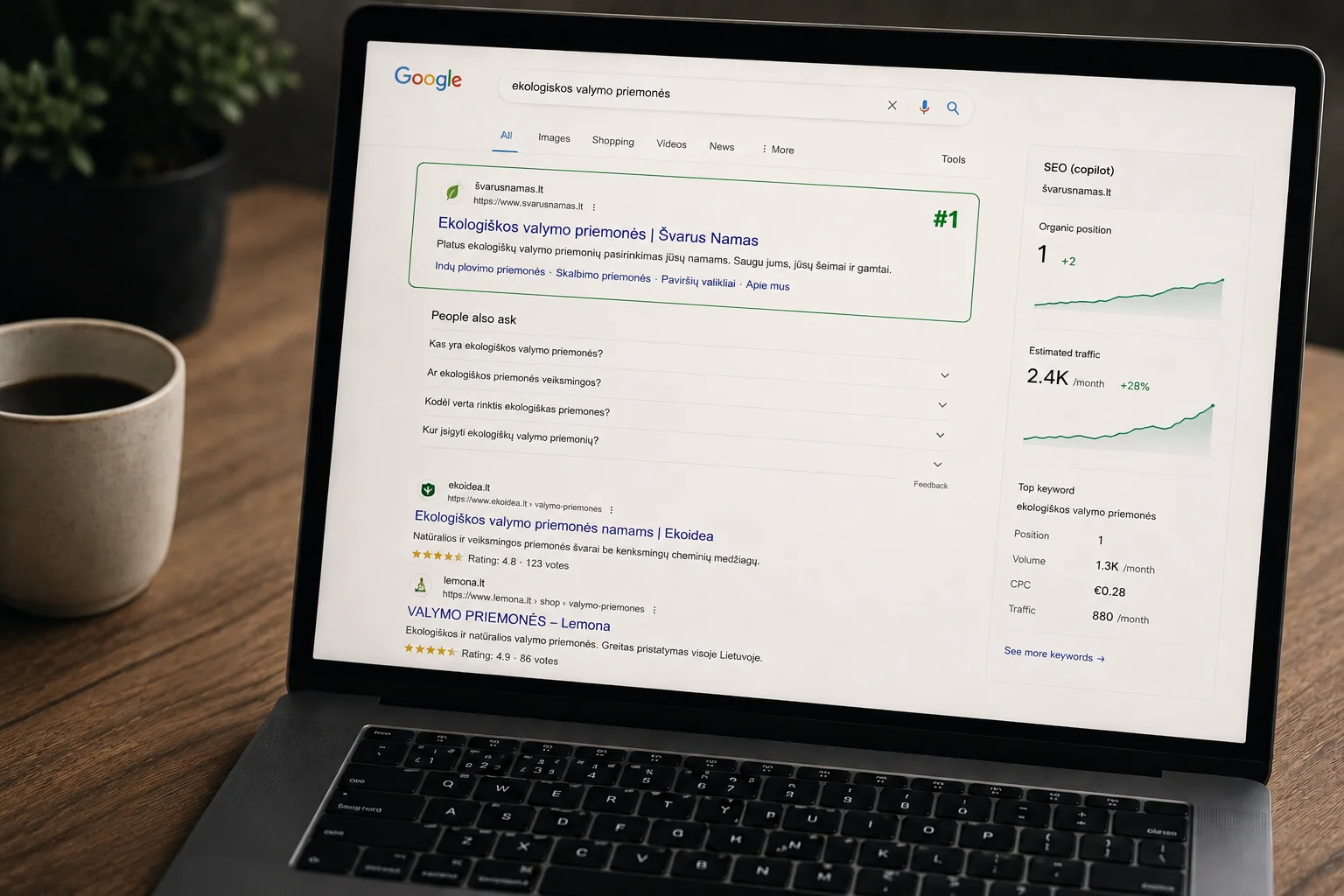 SEO #1 pozicija Google paieškoje